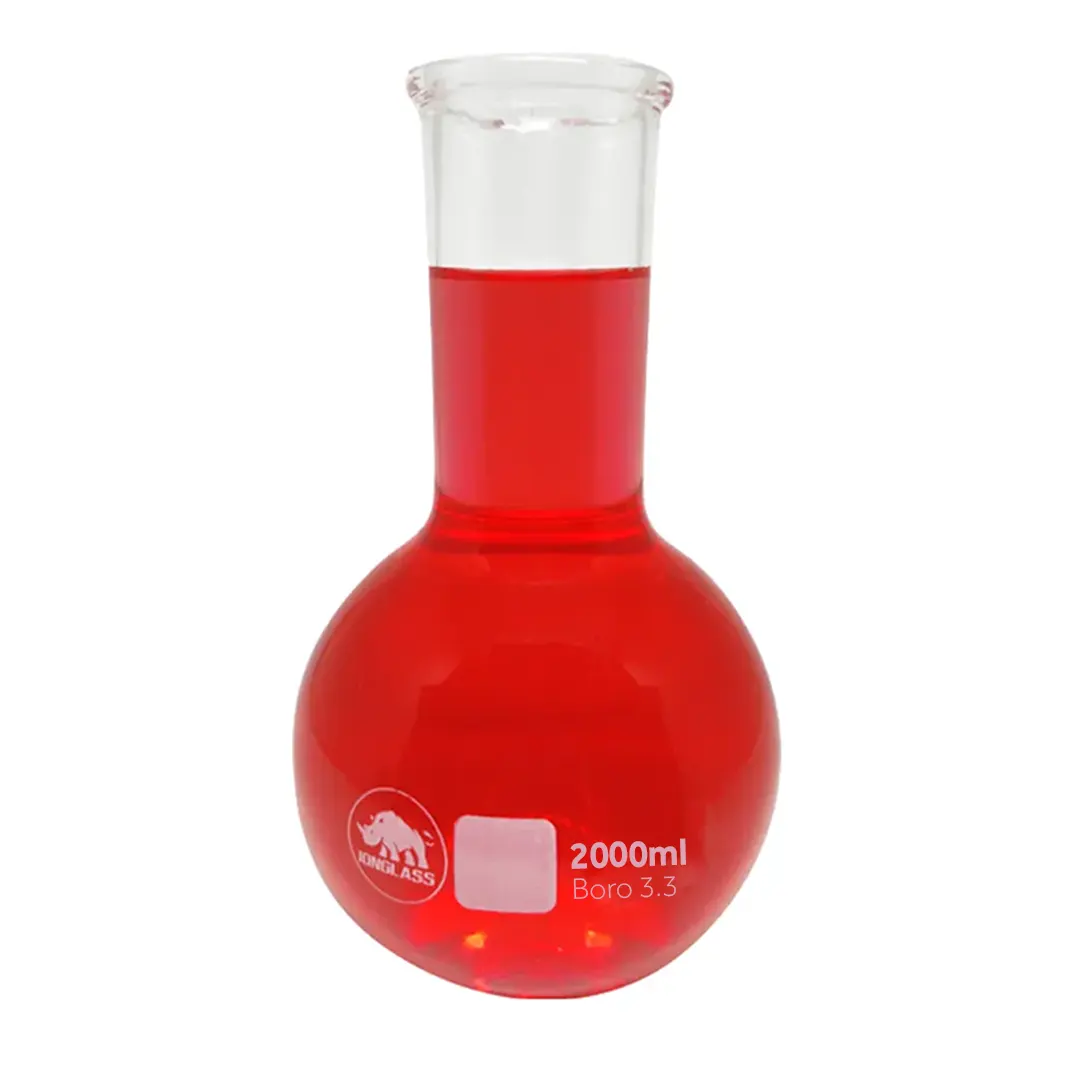 Balão de Fundo Chato, Vidro Boro 3.3, 2000mL Balao de Fundo Chato Vidro Boro 3.3 2000mL